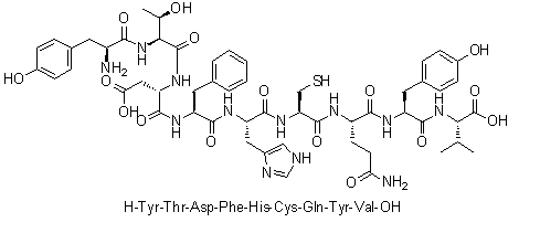L-Tyrosyl-L-threonyl-L-alpha-aspartyl-L-phenylalanyl-L-histidyl-L-cysteinyl-L-glutaminyl-L-tyrosyl-L-valine molecular structure (CAS 1900669-09-1)