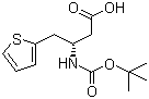 structure of CAS# 190190-47-7, Boc-(S)-3-Amino-4-(2-thienyl)butyric acid;(betaS)-beta-[[(tert-Butoxy)carbonyl]amino]-2-thiophenebutanoic acid