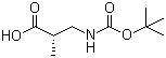 结构式 CAS# 190897-47-3, (S)-3-(Boc-氨基)异丁酸; (S)-3-(Boc-氨基)-2-甲基丙酸