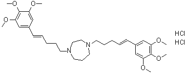 (E,E)-六氢-1,4-二[5-(3,4,5-三甲氧基苯基)-4-戊烯基]-1H-1,4-二氮杂卓二盐酸盐分子结构 (CAS 191089-60-8)