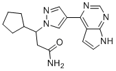 structure of CAS# 1911644-32-0, Ruxolitinib Amide;3-Cyclopentyl-3-[4-(7H-pyrrolo[2,3-d]pyrimidin-4-yl)-1H-pyrazol-1-yl]propanamide