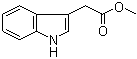 structure of CAS# 1912-33-0, 1H-Indole-3-acetic acid methyl ester;(1H-Indol-3-yl)acetic acid methyl ester; IAA methyl ester; Indolyl-3-acetic acid methyl ester; Methyl 1H-indol-3-ylacetate; Methyl 1H-indole-3-acetate; Methyl 2-(1H-indol-3-yl)acetate; Methyl indol-3-ylacetate; Methyl indole-3-acetate