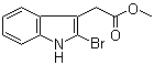 structure of CAS# 1912-35-2, Methyl 2-(2-bromo-1H-indol-3-yl)acetate;(2-Bromo-1H-indol-3-yl)acetic acid methyl ester