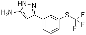 3-[3-[(Trifluoromethyl)thio]phenyl]-1H-pyrazol-5-amine molecular structure (CAS 1912400-29-3)