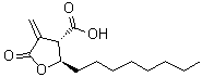 trans-Tetrahydro-4-methylene-2-octyl-5-oxo-3-furancarboxylic acid molecular structure (CAS 191282-48-1)