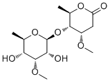6-Deoxy-3-O-methyl-beta-allopyranosyl(1-4)-beta-cymaronic acid delta-lactone molecular structure (CAS 19131-13-6)
