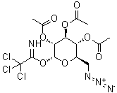 O-(2,3,4-三-O-乙酰基-6-叠氮基-6-脱氧-alpha-D-吡喃葡萄糖基)三氯乙亚氨酸酯分子结构 (CAS 191668-79-8)