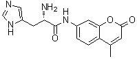 (alphaS)-alpha-Amino-N-(4-methyl-2-oxo-2H-1-benzopyran-7-yl)-1H-imidazole-5-propanamide molecular structure (CAS 191723-64-5)