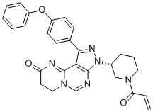 structure of CAS# 1917333-91-5, Ibrutinib Impurity 26;3-(4-phenoxyphenyl)-5-[(3R)-1-prop-2-enoylpiperidin-3-yl]-4,5,7,9,13-pentazatricyclo[7.4.0.02,6]trideca-1(13),2(6),3,7-tetraen-12-one