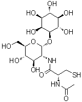 1-O-[2-[[(2R)-2-(Acetylamino)-3-mercapto-1-oxopropyl]amino]-2-deoxy-alpha-D-glucopyranosyl]-D-myo-inositol molecular structure (CAS 192126-76-4)
