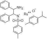 Chloro[[(1R,2R)-(-)-2-amino-1,2-diphenylethyl](4-toluenesulfonyl)amido](p-cymene)ruthenium(II) molecular structure (CAS 192139-92-7)