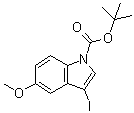 3-碘-5-甲氧基-1H-吲哚-1-羧酸叔丁酯分子结构 (CAS 192189-10-9)