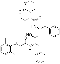 structure of CAS# 192725-17-0, Lopinavir;(2S)-N-[(2R,4S,5S)-5-[[2-(2,6-Dimethylphenoxy)acetyl]amino]-4-hydroxy-1,6-diphenyl-hexan-2-yl]-3-methyl-2-(2-oxo-1,3-diazinan-1-yl)butanamide