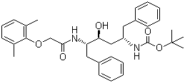 (2S,3S,5S)-2-(2,6-Dimethylphenoxyacetyl)amino-3-hydroxy-5-(tert-butoxycarbonyl)amino-1,6-diphenylhexane molecular structure (CAS 192725-45-4)