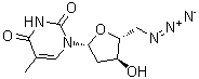 structure of CAS# 19316-85-9, 5'-Azido-5'-deoxythymidine;5'-AZT; NSC 254064
