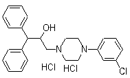 结构式 CAS# 193611-72-2, BRL 15572; 4-(3-氯苯基)-alpha-(二苯基甲基)-1-哌嗪乙醇二盐酸盐