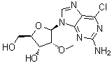 6-氯-9-(2-O-甲基-beta-D-呋喃核糖基)-9H-嘌呤-2-胺分子结构 (CAS 194034-59-8)