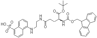 N2-[(9H-Fluoren-9-ylmethoxy)carbonyl]-N-[2-[(5-sulfo-1-naphthalenyl)amino]ethyl]-L-glutamine 1-(1,1-dimethylethyl) ester molecular structure (CAS 194039-49-1)