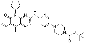 4-[6-[(8-Cyclopentyl-6-ethenyl-7,8-dihydro-5-methyl-7-oxopyrido[2,3-d]pyrimidin-2-yl)amino]-3-pyridinyl]-1-piperazinecarboxylic acid 1,1-dimethylethyl ester molecular structure (CAS 1941177-45-2)
