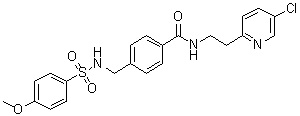 N-[2-(5-Chloro-2-pyridinyl)ethyl]-4-[[[(4-methoxyphenyl)sulfonyl]amino]methyl]benzamide molecular structure (CAS 1943733-16-1)