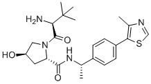 structure of CAS# 1948273-02-6, E3 ligase Ligand 1A;(2S,4R)-1-[(2S)-2-amino-3,3-dimethylbutanoyl]-4-hydroxy-N-[(1S)-1-[4-(4-methyl-1,3-thiazol-5-yl)phenyl]ethyl]pyrrolidine-2-carboxamide