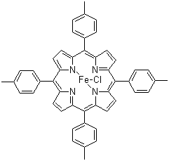 5,10,15,20-Tetra(4-methylphenyl)-21H,23H-porphine iron(III) chloride molecular structure (CAS 19496-18-5)