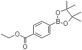 结构式 CAS# 195062-62-5, 4-乙氧羰基苯硼酸频哪醇酯; 4-(4,4,5,5-四甲基-1,3,2-二氧硼戊环-2-基)苯甲酸乙酯