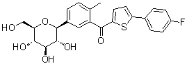 [5-(4-Fluorophenyl)-2-thienyl](5-beta-D-glucopyranosyl-2-methylphenyl)methanone molecular structure (CAS 1951467-28-9)