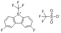 2,8-Difluoro-5-(trifluoromethyl)-5H-dibenzo[b,d]thiophen-5-ium Trifluoromethanesulfonate molecular structure (CAS 1961266-44-3)