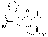 structure of CAS# 196404-55-4, (4S,5R)-3-tert-Butoxycarbony-2-(4-anisyl)-4-phenyl-5-oxazolidinecarboxylic acid;(4S,5R)-2-(4-Methoxyphenyl)-4-phenyl-3,5-oxazolidinedicarboxylic acid 3-tert-butyl ester
