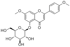 5-(beta-D-Glucopyranosyloxy)-7-methoxy-2-(4-methoxyphenyl)-4H-1-benzopyran-4-one molecular structure (CAS 197018-71-6)