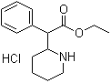 alpha-苯基-2-哌啶乙酸乙酯盐酸盐分子结构 (CAS 19716-79-1)