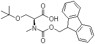 结构式 CAS# 197632-77-2, N-Fmoc-N-甲基-O-叔丁基-L-丝氨酸; N-芴甲氧羰基-N-甲基-O-叔丁基-L-丝氨酸