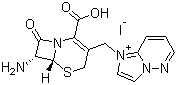 structure of CAS# 197897-11-3, 1-[[(6R,7R)-7-Amino-2-carboxy-8-oxo-5-thia-1-azabicyclo[4.2.0]oct-2-en-3-yl]methyl]imidazo[1,2-b]pyridazinium iodide