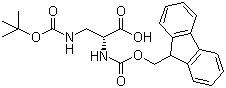 N2-Fmoc-N3-Boc-D-2,3-二氨基丙酸分子结构 (CAS 198544-42-2)