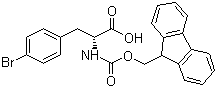 Fmoc-D-4-溴苯丙氨酸分子结构 (CAS 198545-76-5)