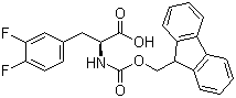 结构式 CAS# 198560-43-9, Fmoc-L-3,4-二氟苯丙氨酸; N-(9-芴甲氧羰酰基)-L-3,4-二氟苯丙氨酸