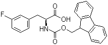 Fmoc-L-3-氟苯丙氨酸分子结构 (CAS 198560-68-8)