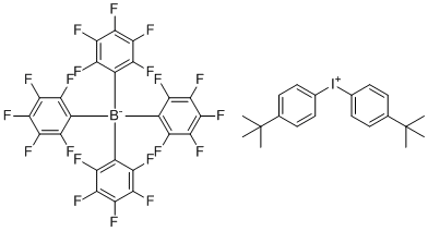 Bis(p-tert-butylphenyl)iodonium tetrakis(pentafluorophenyl)borate molecular structure (CAS 198641-40-6)