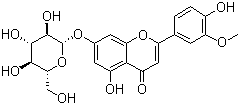 Chrysoeriol 7-O-glucoside molecular structure (CAS 19993-32-9)