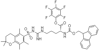 N5-[[[(3,4-Dihydro-2,2,5,7,8-pentamethyl-2H-1-benzopyran-6-yl)sulfonyl]amino]iminomethyl]-N2-[(9H-fluoren-9-ylmethoxy)carbonyl]-D-ornithine pentafluorophenyl ester molecular structure (CAS 200188-07-4)