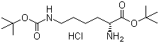 结构式 CAS# 201007-86-5, N'-叔丁氧羰基-D-赖氨酸叔丁酯盐酸盐