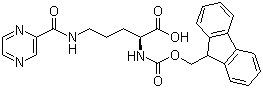 structure of CAS# 201046-61-9, N-Fmoc-N'-pyrazinylcarbonyl-L-ornithine;Fmoc-Orn(pyrazinylcarbonyl)-OH