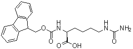 N6-(氨基羰基)-N2-[芴甲氧羰基]-L-赖氨酸分子结构 (CAS 201485-17-8)
