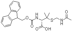 structure of CAS# 201531-77-3, 3-[[(Acetylamino)methyl]thio]-N-[(9H-fluoren-9-ylmethoxy)carbonyl]-D-valine