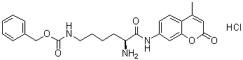 [(5S)-5-Amino-6-[(4-methyl-2-oxo-2H-1-benzopyran-7-yl)amino]-6-oxohexyl]carbamic acid phenylmethyl ester monohydrochloride molecular structure (CAS 201853-27-2)
