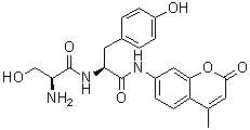 结构式 CAS# 201855-53-0, L-丝氨酰-N-(4-甲基-2-氧代-2H-1-苯并吡喃-7-基)-L-酪氨酰胺