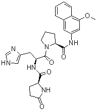 5-Oxo-L-prolyl-L-histidyl-N-(4-methoxy-2-naphthalenyl)-L-prolinamide molecular structure (CAS 201982-88-9)