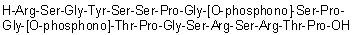 L-Arginyl-L-serylglycyl-L-tyrosyl-L-seryl-L-seryl-L-prolylglycyl-O-phosphono-L-seryl-L-prolylglycyl-O-phosphono-L-threonyl-L-prolylglycyl-L-seryl-L-arginyl-L-seryl-L-arginyl-L-threonyl-L-proline molecular structure (CAS 2022956-55-2)