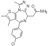 4-(4-Chlorophenyl)-2,3,9-trimethyl-6H-thieno[3,2-f][1,2,4]triazolo[4,3-a][1,4]diazepine-6-acetamide molecular structure (CAS 202591-23-9)